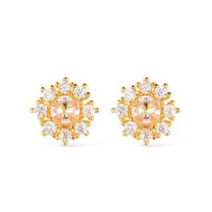 Brinco Dourado Glamour Pedras de Zircônia